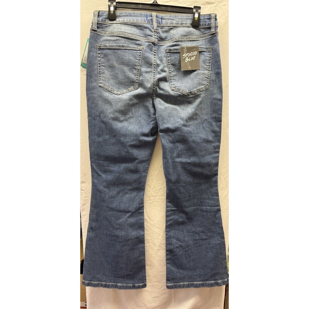 Womens Jeans Studio Blue Mikayla High Rise Flare Patch Pocket Flare 14 NWT - Picture 7 of 10
